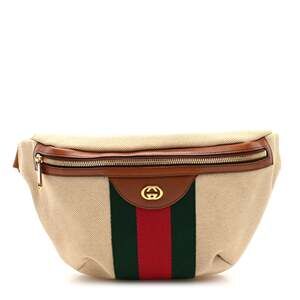 Gucci Vintage Canvas Web Belt Bag Sand #219714G10B